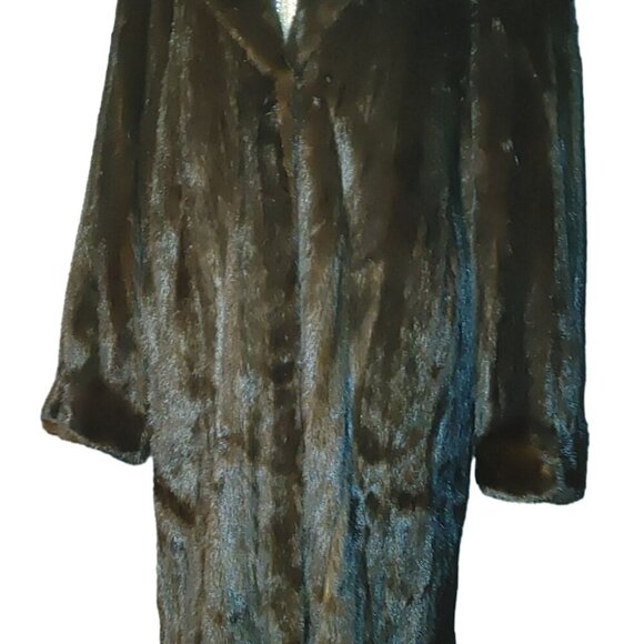 Mink Fur Length Coat Sz 18 Bemberg Lining Soft Vintage G Carlo Designs Mahogany - Picture 1 of 16